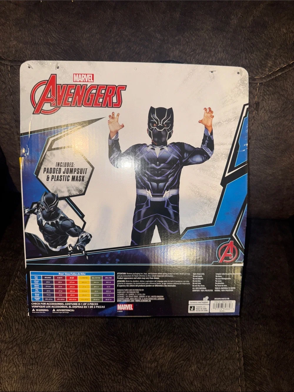 Marvel Avengers Black Panther Boys' Costume - Black & Purple (Size L 10/12)